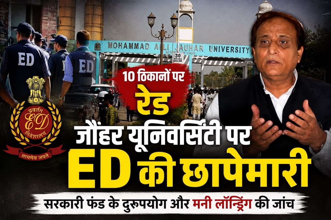 UP News : जौहर यूनिवर्सिटी पर ED की छापेमारी: 10 ठिकानों पर रेड, सरकारी फंड के कथित दुरुपयोग और मनी लॉन्ड्रिंग की जांच